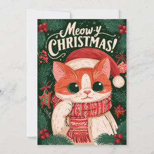 Meow-y Christmas Funny Cat Christmas Card