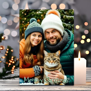 Meow-y Christmas   Personalized Photo Holiday Card