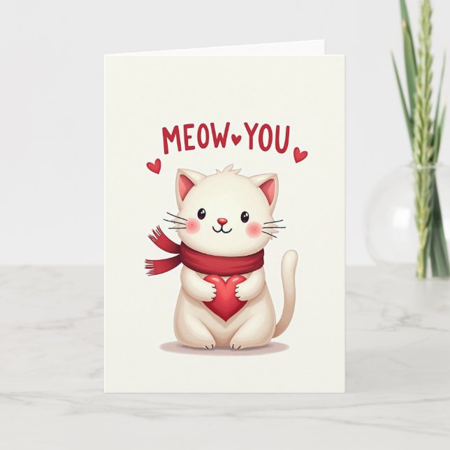 Meow You Cat Love Card (Front)