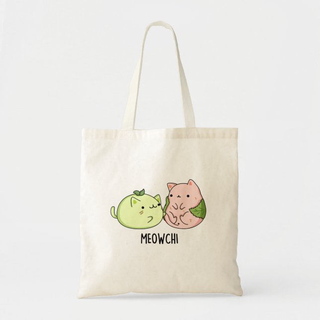 Meowchi Funny Mochi Pun  Tote Bag (Front)