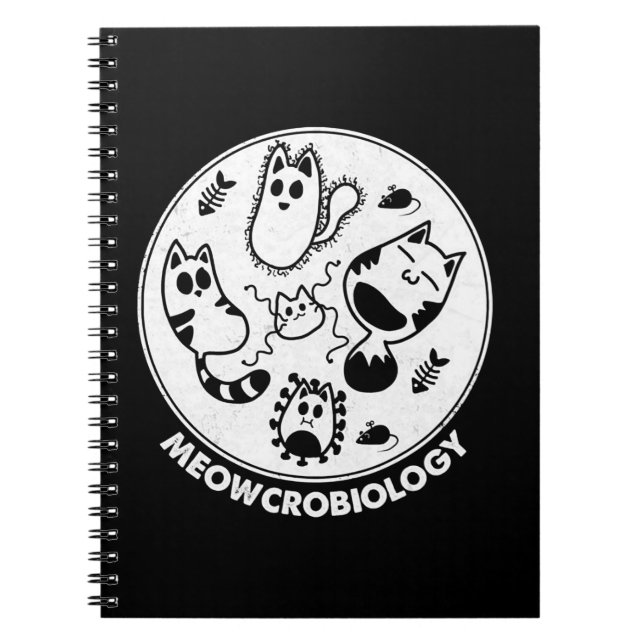 Meowcrobiology Microbiology Science Cat Lovers Notebook (Front)