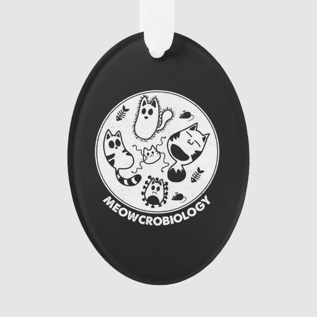Meowcrobiology Microbiology Science Cat Lovers Ornament (Front)