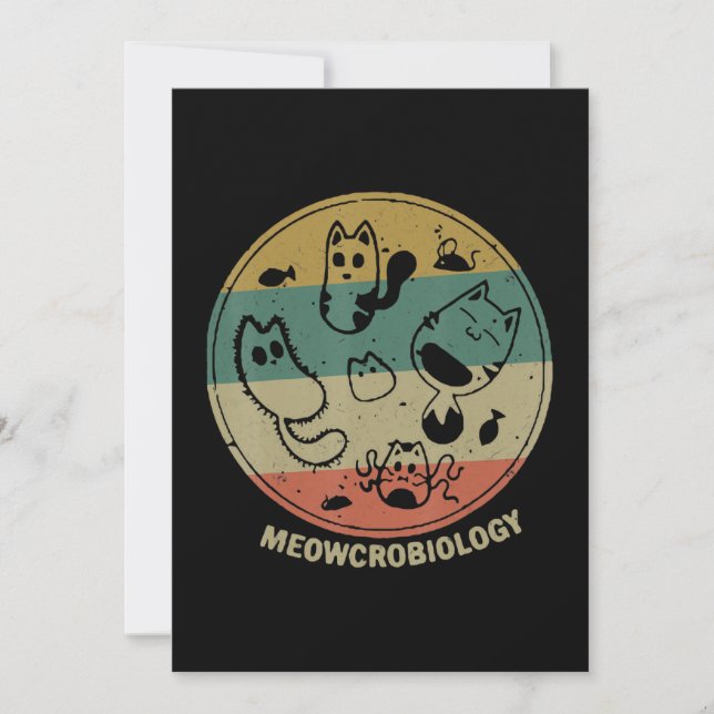 Meowcrobiology Microbiology Science Funny Cat Love Holiday Card (Front)