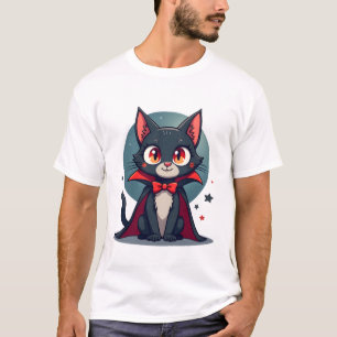 Meowcula Funny Cat Vampire Dracula Halloween T-Shirt