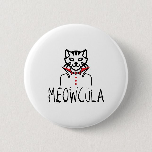 Meowcula Halloween 2 Inch Round Button (Front)