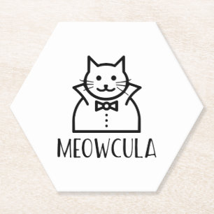 Meowcula Halloween  Paper Coaster