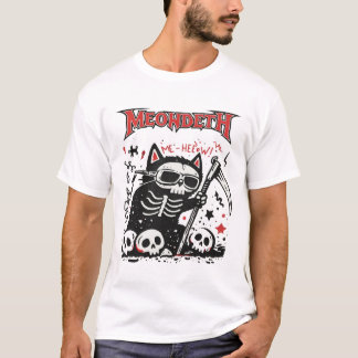 Meowdeth Thrash Cat Doodle Art T-Shirt
