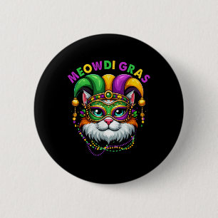 Meowdi Gras Mardi Gras Cat Lover New Orleans Louis 2 Inch Round Button