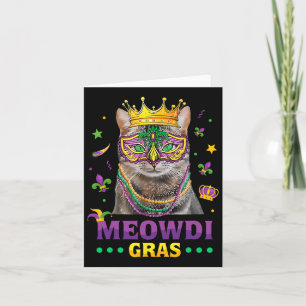Meowdi Gras Mardi Gras Cat Lover New Orleans Louis Card
