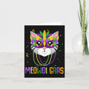 Meowdi Gras Mardi Gras Parade Carnaval  Card