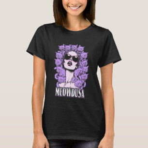 Meowdusa Cats Cat Lover Medusa Woman Funny Feline T-Shirt