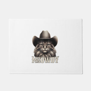 Meowdy Cat Cowboy Cowgirl Meow Howdy Halloween Cos Doormat