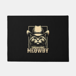 Meowdy Cat Cowboy Cowgirl Meow Howdy Halloween Cos Doormat