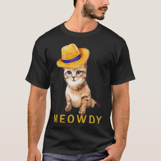 Meowdy Cat Funny Mashup Between Meow and Howdy  (2 T-Shirt