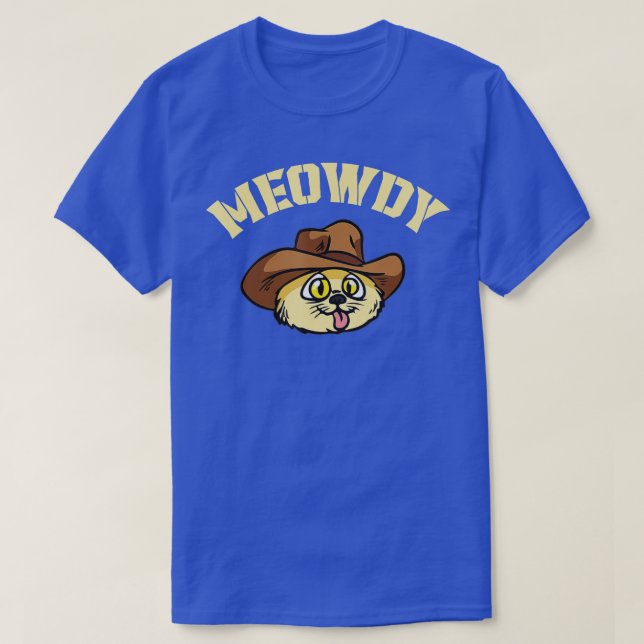 Meowdy Cat Funny Mashup Between Meow and Howdy  (8 T-Shirt (Design Front)