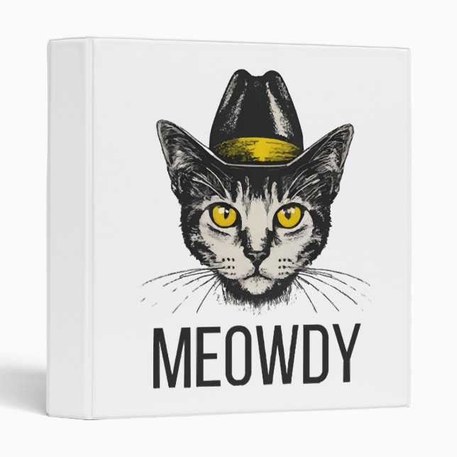 Meowdy Funny Cat Binder (Front/Spine)