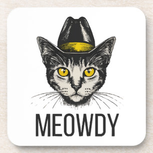 Meowdy Funny Cat Coaster
