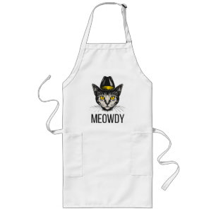 Meowdy Funny Cat Long Apron