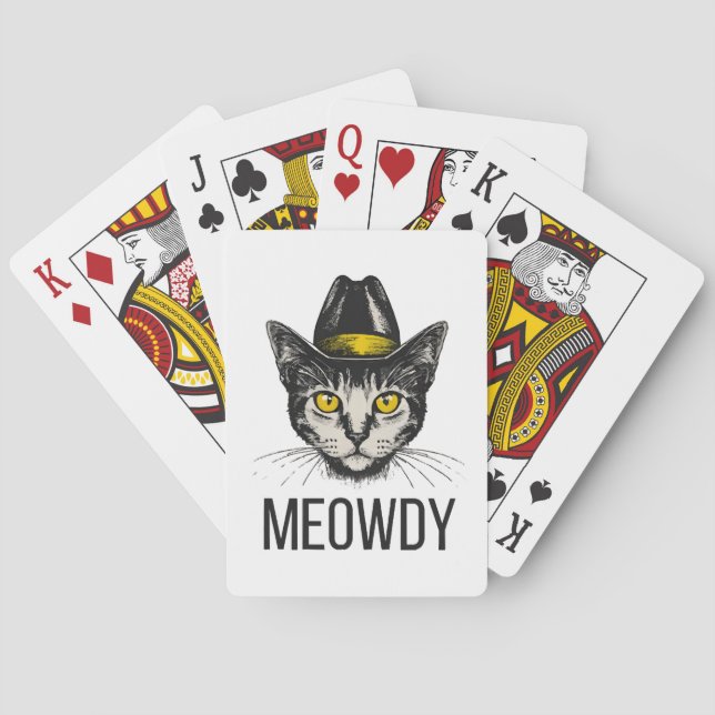 Meowdy Funny Cat Playing Cards (Back)
