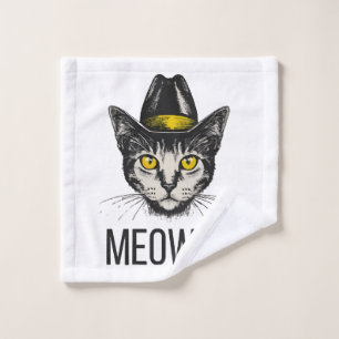 Meowdy Funny Cat Wash Cloth