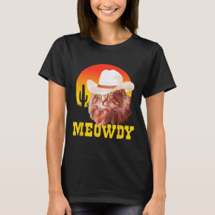 Meowdy! Funny Country Music Cat Cowboy Hat Vintage T-Shirt