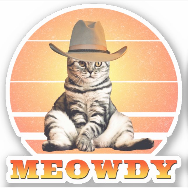 Meowdy Funny Cowboy Cat (Front)