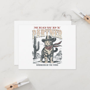 Meowdy Partner Cowboy Cat Invitation