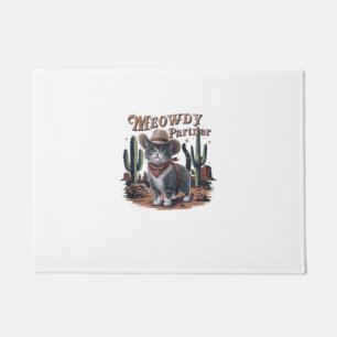 Meowdy Partner Cowboy Cat Vintage  Doormat