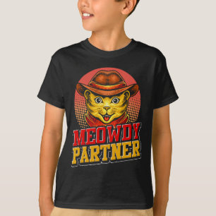 Meowdy Partner Western Texas Cute Animal Cat Funny T-Shirt