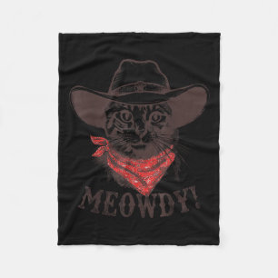 Meowdy Tee Vintage Howdy Western Matching Cowgirl Fleece Blanket