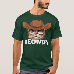 Meowdy Texas Cat Wearing Cowboy Hat Sunglasses Cou T-Shirt