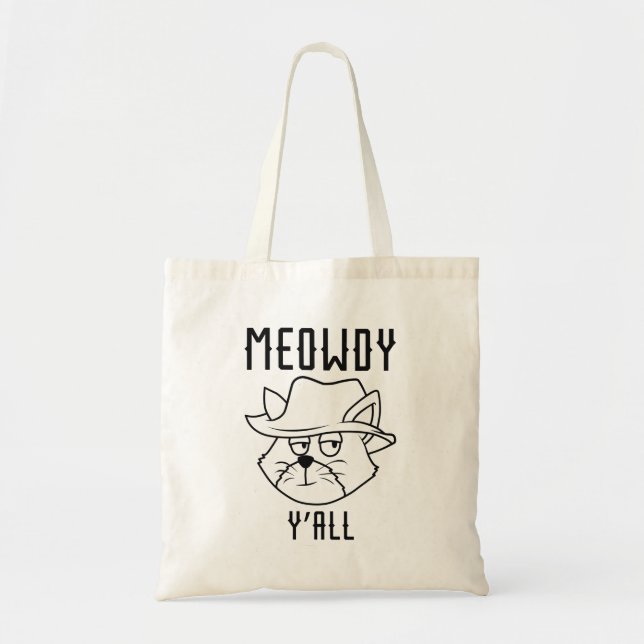 Meowdy Y’all Tote Bag (Front)