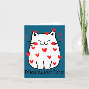 Meowentine Cute Cat Valentines Day Heart Meow Kitt Card