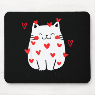 Meowentine Cute Cat Valentines Day Men Women Cat D Mouse Pad