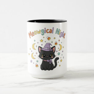 Meowgical Night Cute Halloween Tri-Blend Shirt Mug