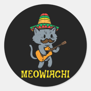Meowiachi Cat Mariachi Funny Cinco De Mayo Mexican Classic Round Sticker
