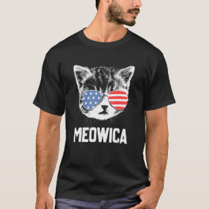 Meowica 4th July Pawtriotic Kitty Merica Cat Us Fl T-Shirt