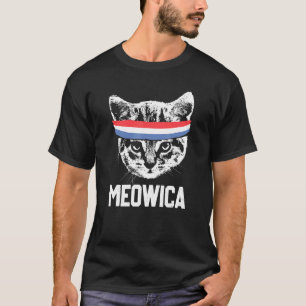 Meowica 4th July Pawtriotic Kitty Merica Cat Us Fl T-Shirt