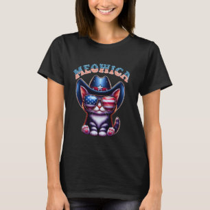 Meowica 4th of July Cute Kitten American Cat Funny T-Shirt