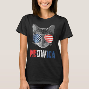 Meowica 4th Of July Patriotic Cat American Flag C T-Shirt