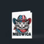 Meowica American Flag Funny 4th Of July Patriotic  Card<br><div class="desc">Meowica American Flag Funny 4th Of July Patriotic Cat Lover</div>