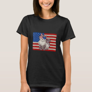 Meowica American Flag Sunglasses Patriotic Cat 4th T-Shirt