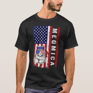 Meowica Cat 4th Of July Men Women Kitty Usa Americ T-Shirt
