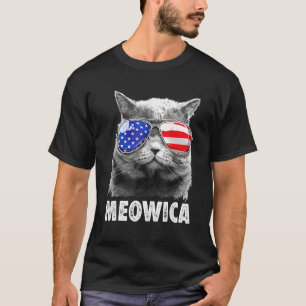 Meowica Cat 4th Of July Merica Men Women Usa Ameri T-Shirt