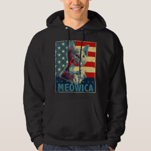 Meowica Cat 4th of July Patriotic American Flag Gi Hoodie