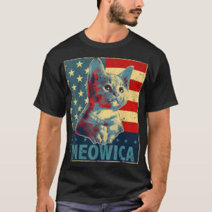 Meowica Cat 4th of July Patriotic American Flag Gi T-Shirt