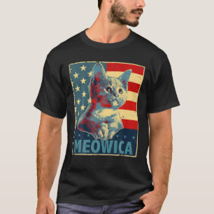 Meowica Cat 4Th Of July Patriotic American Flag T-Shirt