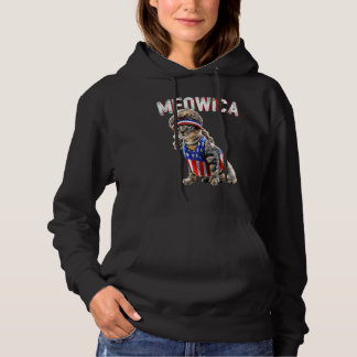 Meowica Cat Mullet American Flag Patriotic 4th Of Hoodie