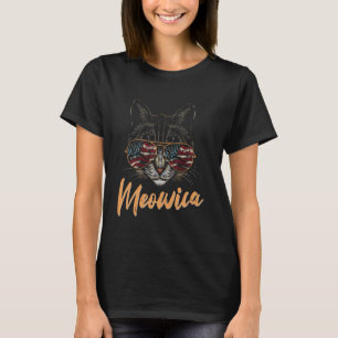 Meowica Patriotic Cat 4th of July USA T-Shirt