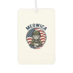 Meowica Patriotic Cat Vintage Engraving Shirt Desi Air Freshener